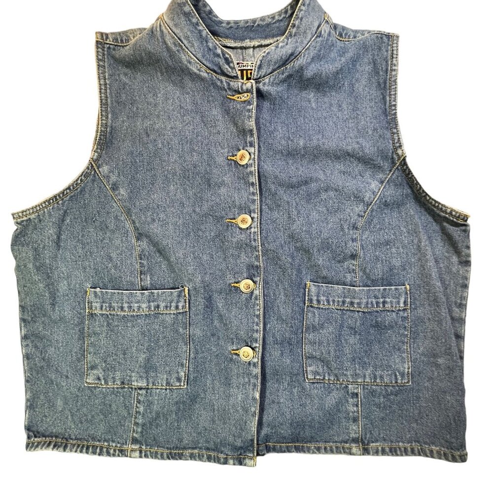JUMPING UP - 80's Retro Denim Vest ...